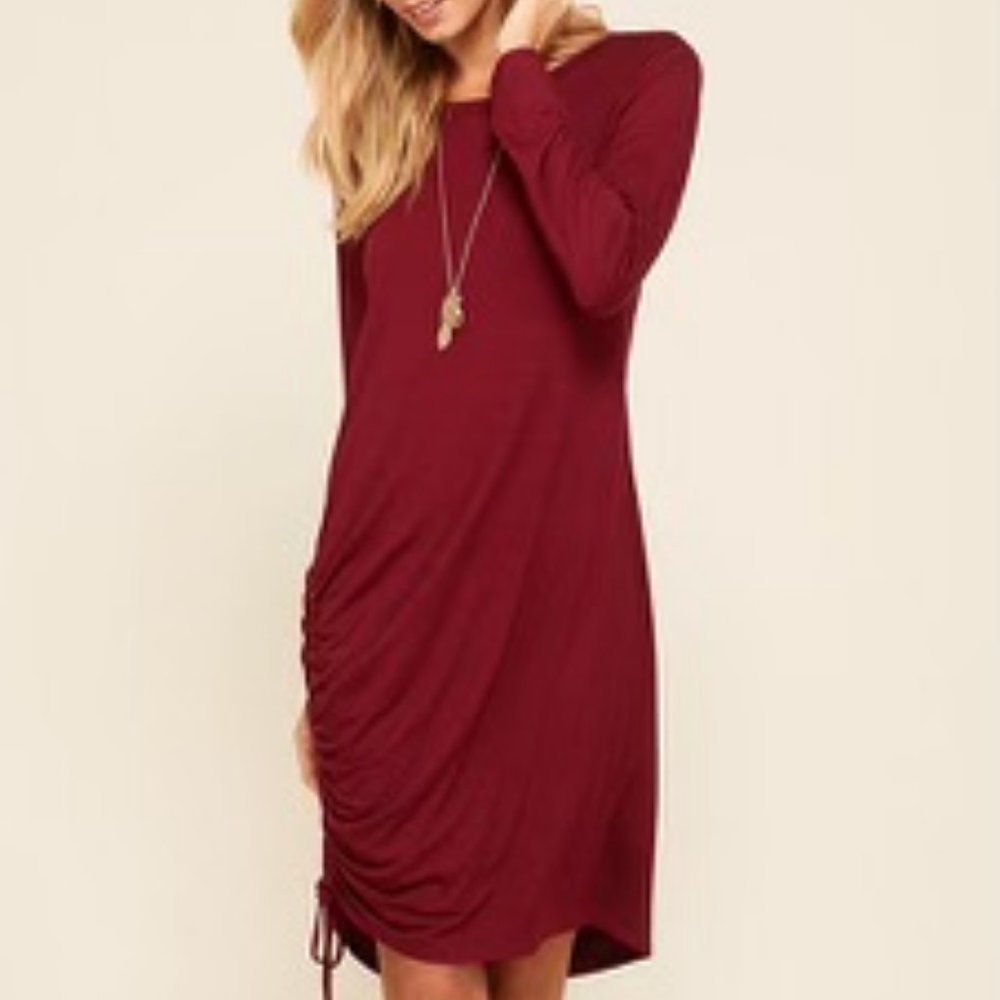 ANNABELLE Side Ruched Drawstring Dress NWT